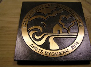 Plakette - Pris for årets Bygværk i Aalborg Kommune 2014